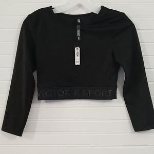 Nwt Victoria Sports long sleeve silky crop top